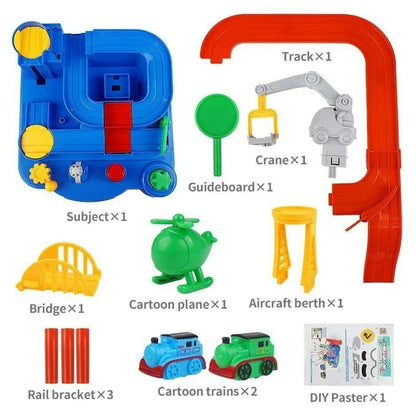 Race Track Educational Parking Crane Toys Airplane Truck Playset